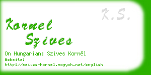 kornel szives business card