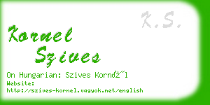 kornel szives business card